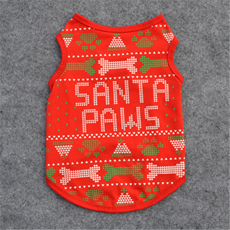 Festliches Hundeshirt „Santa Paws“ – rotes Weihnachts-Shirt einfach perfekt für festliche Fotos