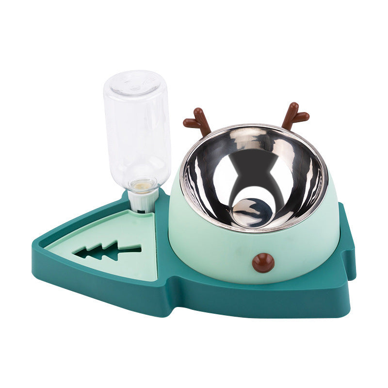 Festlicher Automatischer Napf für kleine Hunde – Edelstahl & ABS, Grün, 355 ml