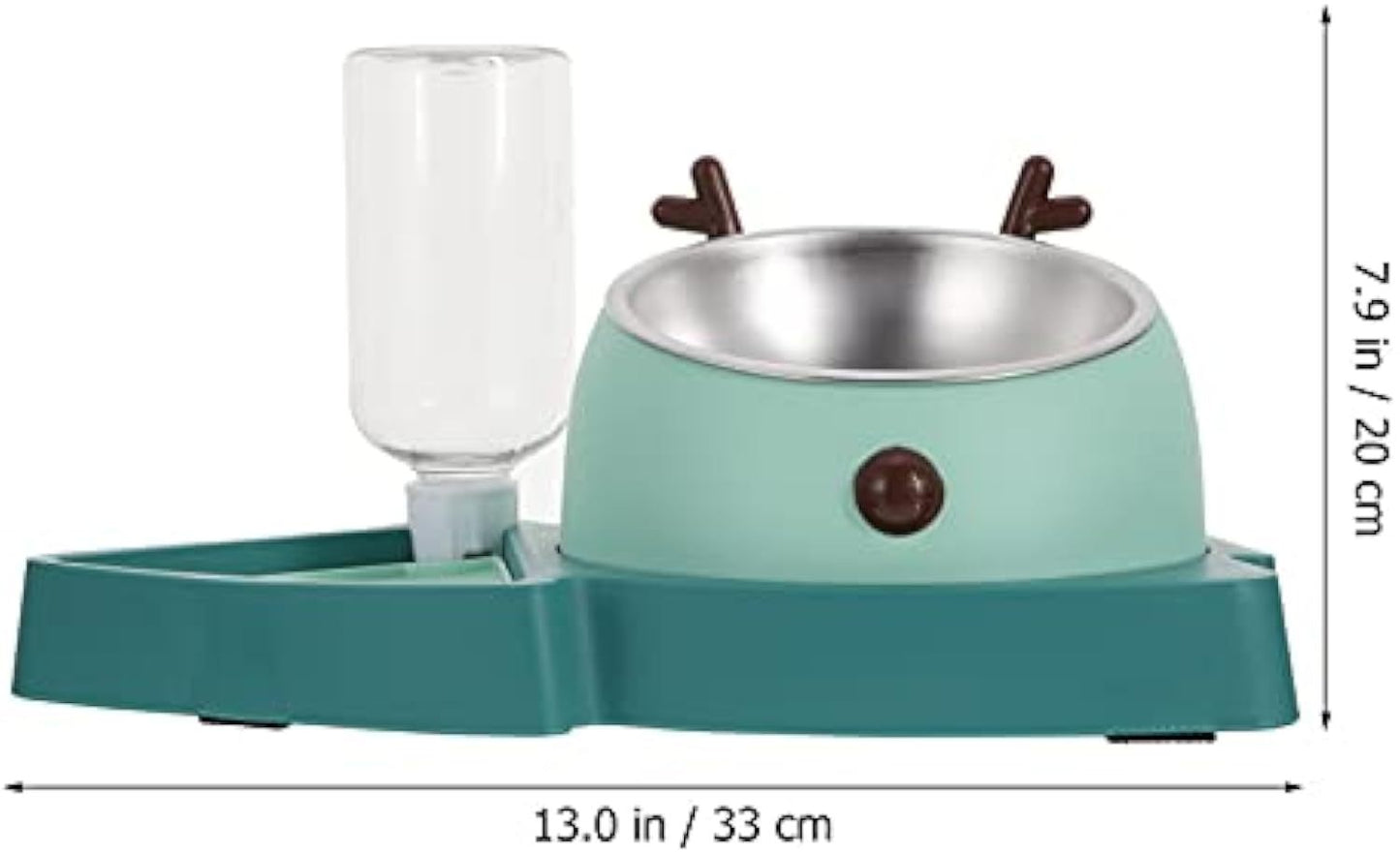 Festlicher Automatischer Napf für kleine Hunde – Edelstahl & ABS, Grün, 355 ml
