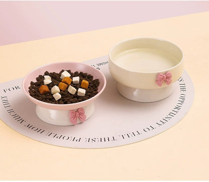 🎀 Macaron Keramiknapf mit Schleife – Stilvoll genießen mit Komfort