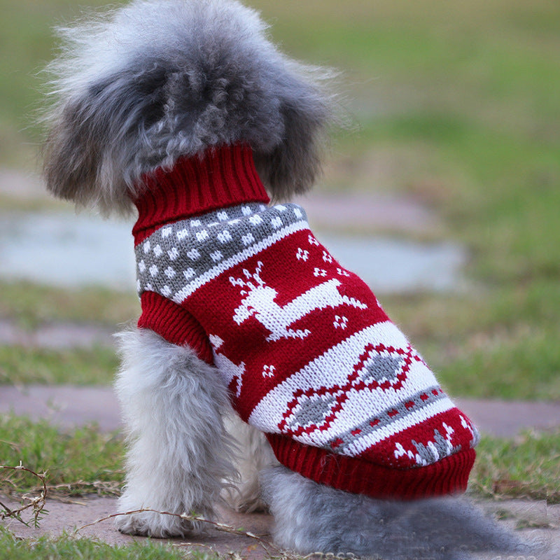 Weicher Wohlfühl-Strickpullover mit Rentieren, Schneeflocken & Ahornblättern