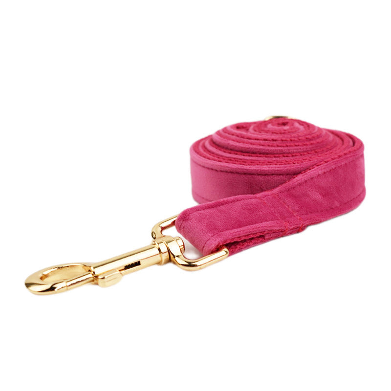 Tartan Chic oder Pink Velvet: Premium Accessoire-Set für kleine Hunde | Halsband, Leine, Schleife, Hygienebeutel-Case