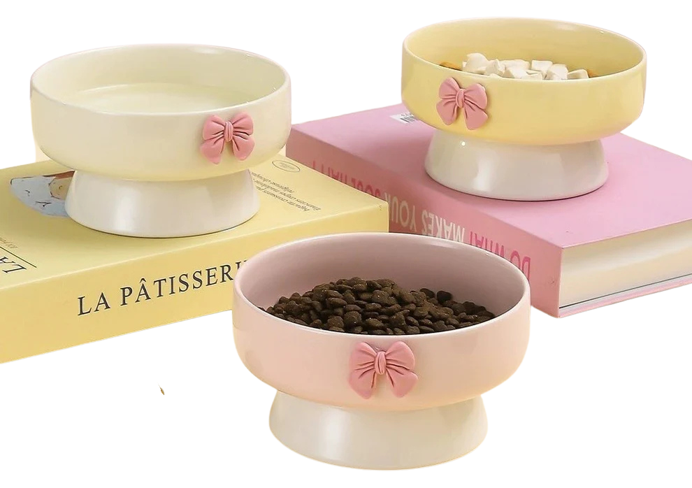 🎀 Macaron Keramiknapf mit Schleife – Stilvoll genießen mit Komfort