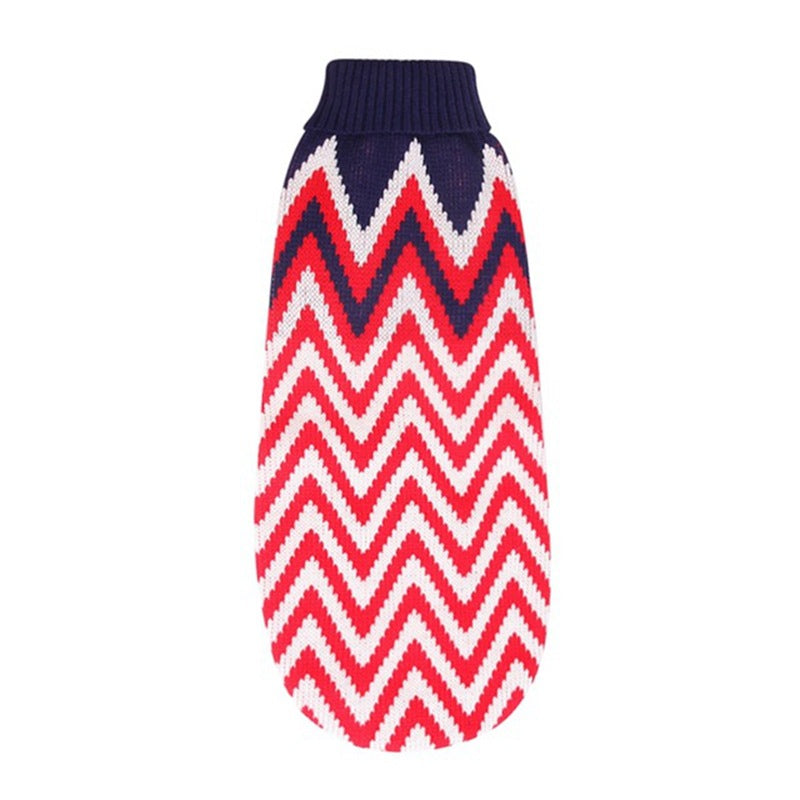 Weihnachtspullover „Festlicher Pfotenzauber“: Strick-Sweater mit Rentieren, Schneeflocken & Ahornblättern