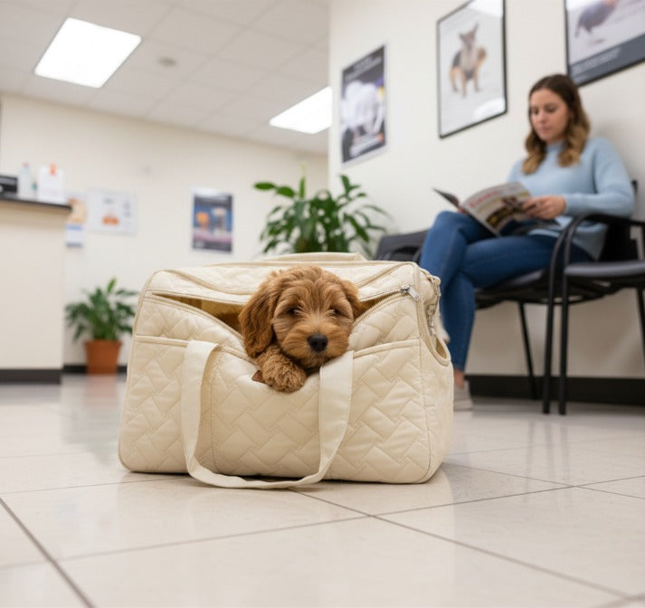 👜 Stylische Hundetasche „Soft Quilt“ atmungsaktive Tragetasche für kleine Hunde