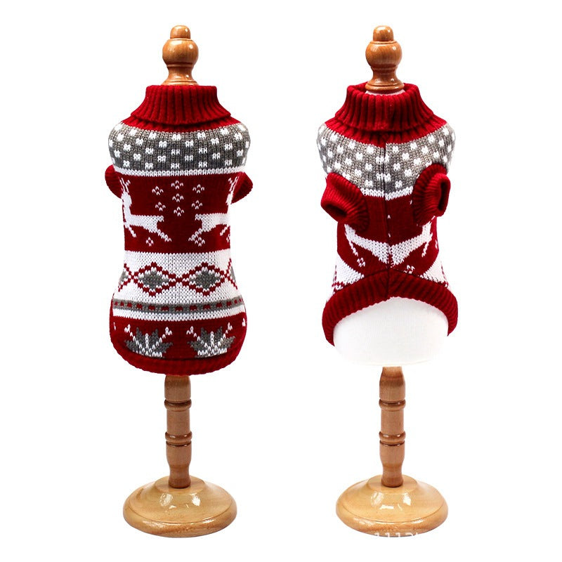 Weicher Wohlfühl-Strickpullover mit Rentieren, Schneeflocken & Ahornblättern