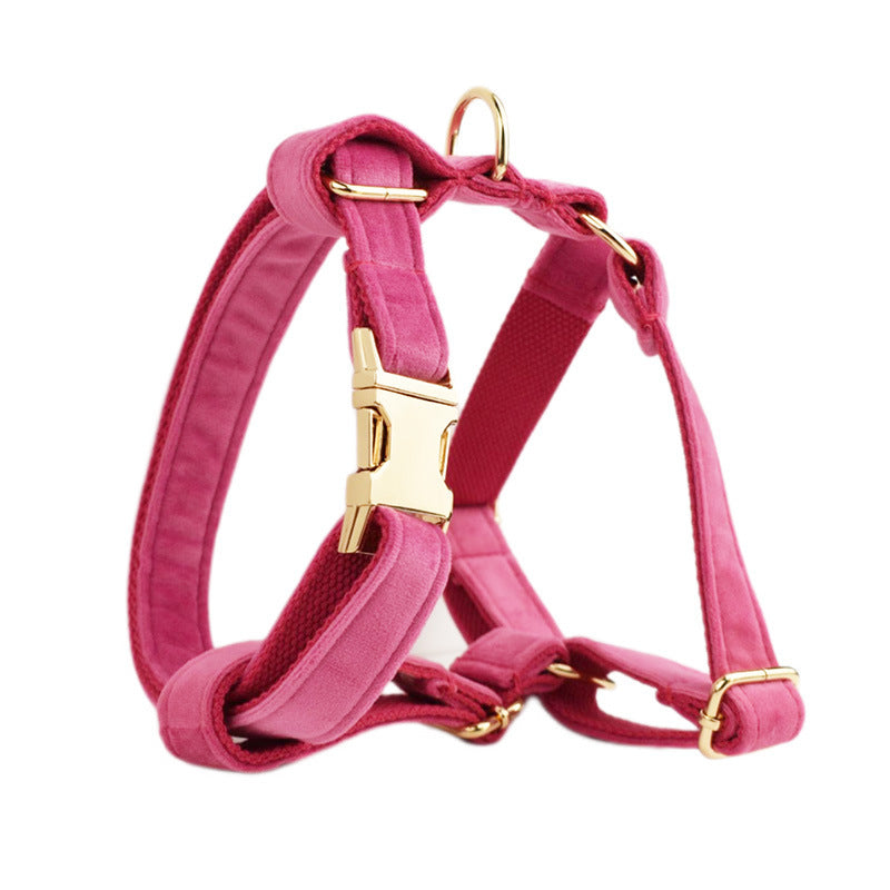 Tartan Chic oder Pink Velvet: Premium Accessoire-Set für kleine Hunde | Halsband, Leine, Schleife, Hygienebeutel-Case