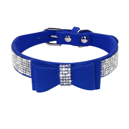 Hundehalsband klein mit Schleife – Wildleder-Optik, elegant & verspielt
