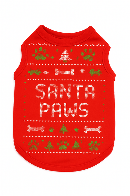 🎄 Weihnachtsoutfit „Santa Paws“ – Rotes Hundeshirt von Minibell