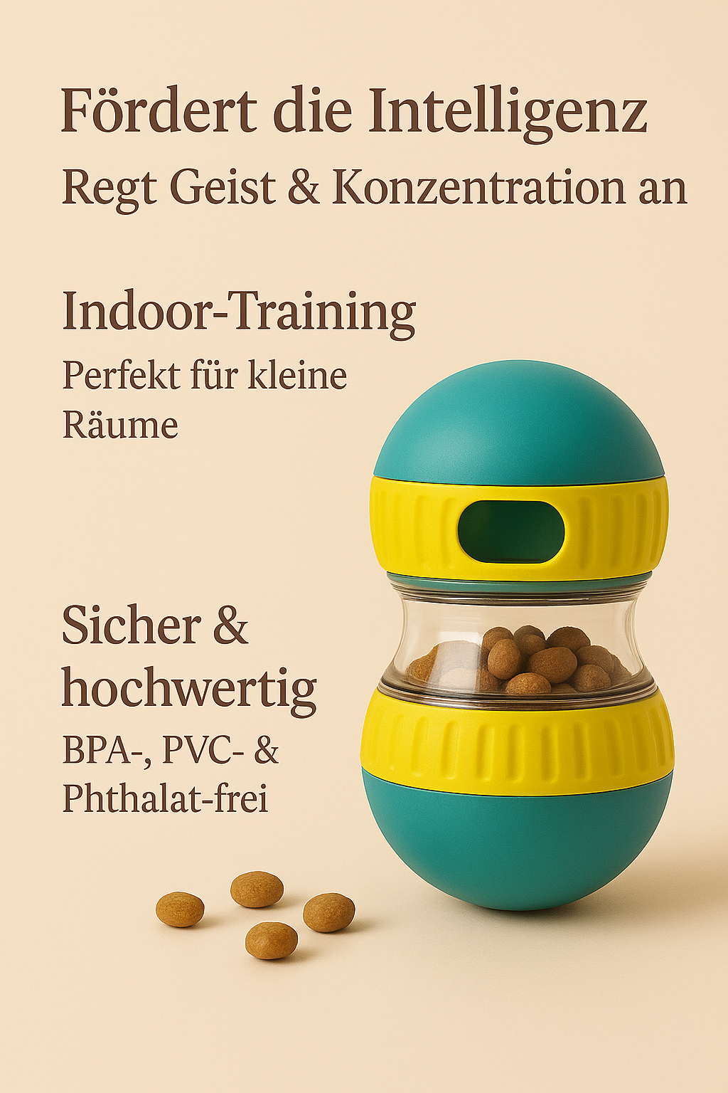 Snack & Play Dumbbell – Intelligenzspielzeug für kleine Hunde