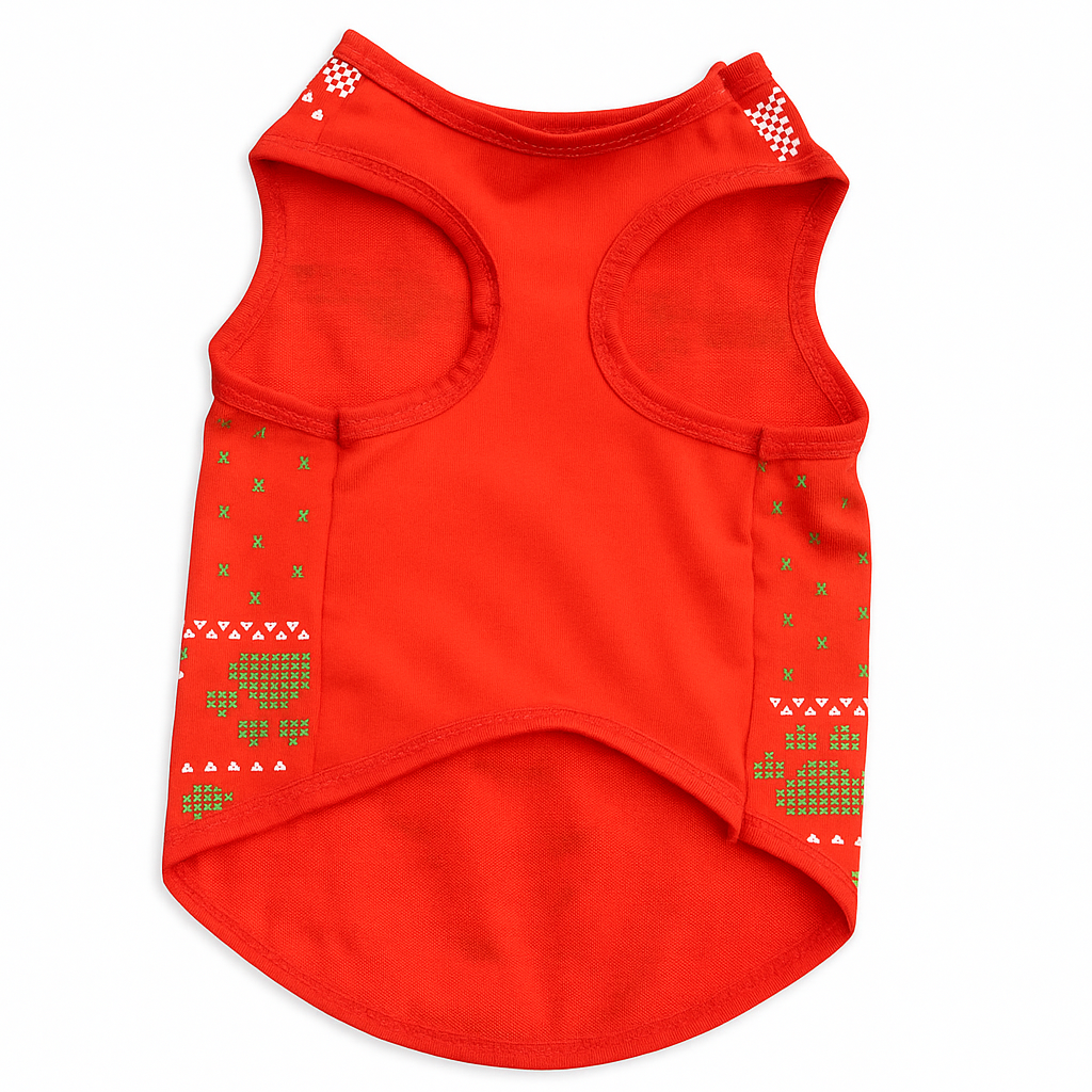 🎄 Weihnachtsoutfit „Santa Paws“ – Rotes Hundeshirt von Minibell