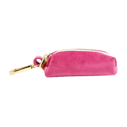 Tartan Chic oder Pink Velvet: Premium Accessoire-Set für kleine Hunde | Halsband, Leine, Schleife, Hygienebeutel-Case