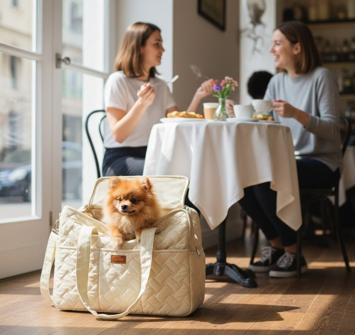 👜 Stylische Hundetasche „Soft Quilt“ atmungsaktive Tragetasche für kleine Hunde
