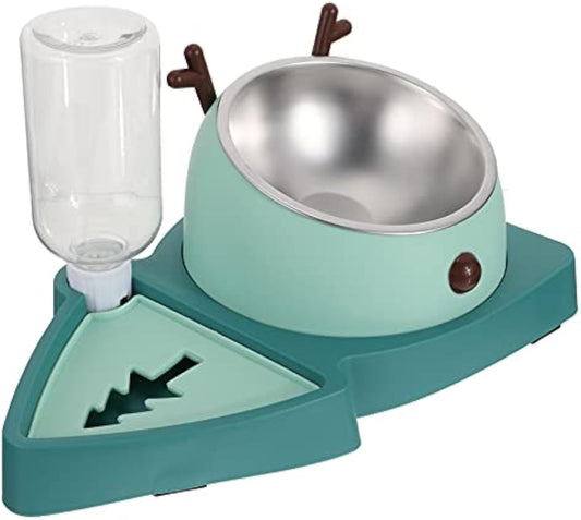 Festlicher Automatischer Napf für kleine Hunde – Edelstahl & ABS, Grün, 355 ml