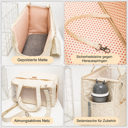👜 Stylische Hundetasche „Soft Quilt“ – atmungsaktive Tragetasche für kleine Hunde